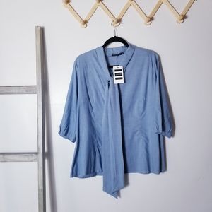 NWT JADE MACKENZIE BLUE BUTTON DOWN SHIRT SIZE XXXL